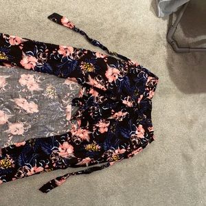 skirt with shorts underneath and tie in the front